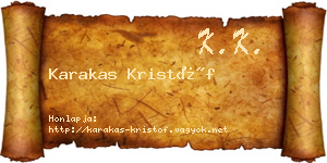 Karakas Kristóf névjegykártya