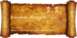 Karakas Kristóf névjegykártya